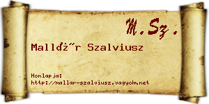 Mallár Szalviusz névjegykártya